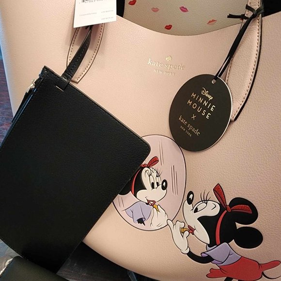 NWT Kate Spade x Disney Minnie Reversible Large Tote and Wallet - Picture 6 of 8